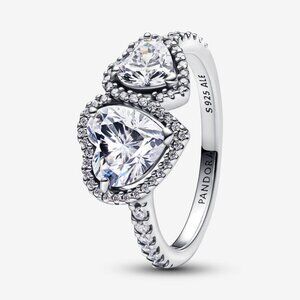 Pandora Sparkling Halo Hearts Ring